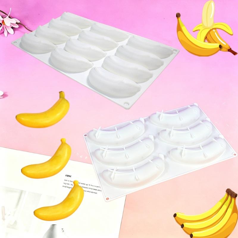 6/12-Holtes Banaan Mousse Taart Siliconen Vorm Chocolade Pudding Dessert Franse Patisserie Bakvorm Creatieve DIY Kaarsvorm