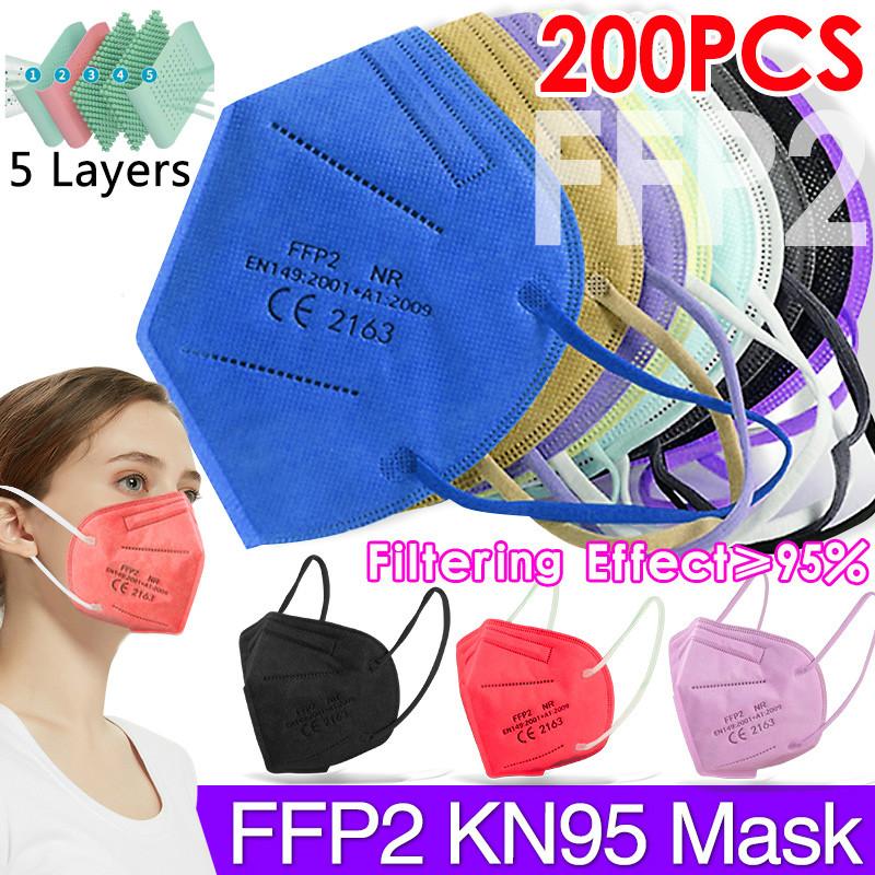 10/30/50PCS KN95 Mask PM2.5 face Mask 6-layers filter ffp2 Masks N95 respirator Mask With valve