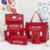 4 Pcs Backpack for Boys Girls Children Lovely Schoolbag Kindergarten Schoolbag Kids Gift Pencil Case Large Capacity Handbag