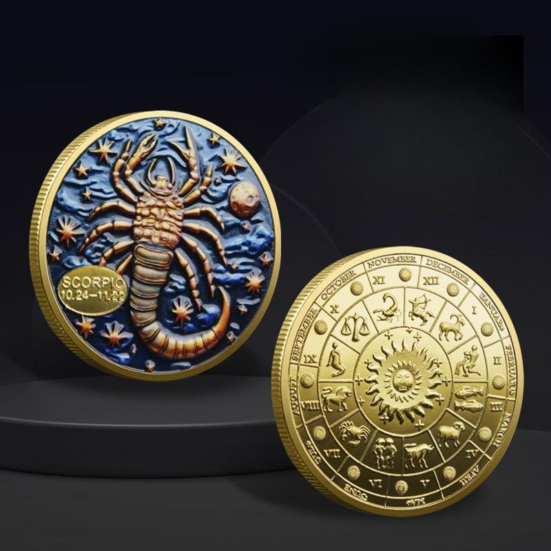 Pamětní mince Dvanácti souhvězdí, Kovové barevné pamětní medaile pro zahraniční obchod, Sběratelské mince souhvězdí