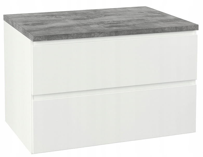 White 60x50 bathroom cabinet, hanging, with a countertop for a washbasin, Modus chest of drawers