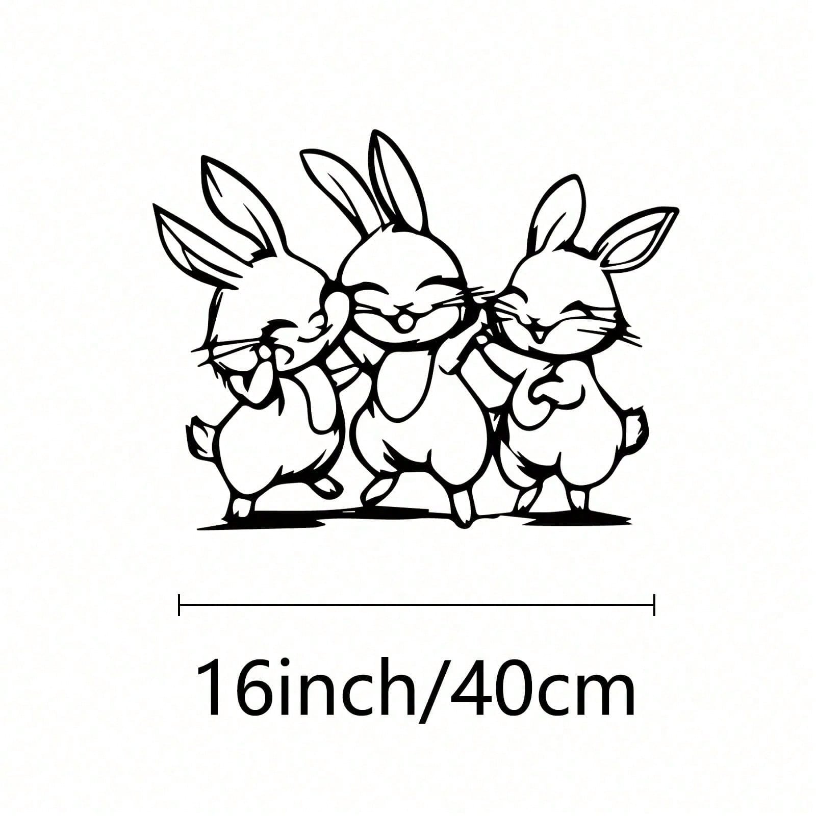 Metal Rabbit Wall Sculpture Wrought Iron Garden Art Decoration Weather Resistant Outdoor Gift разноцветный