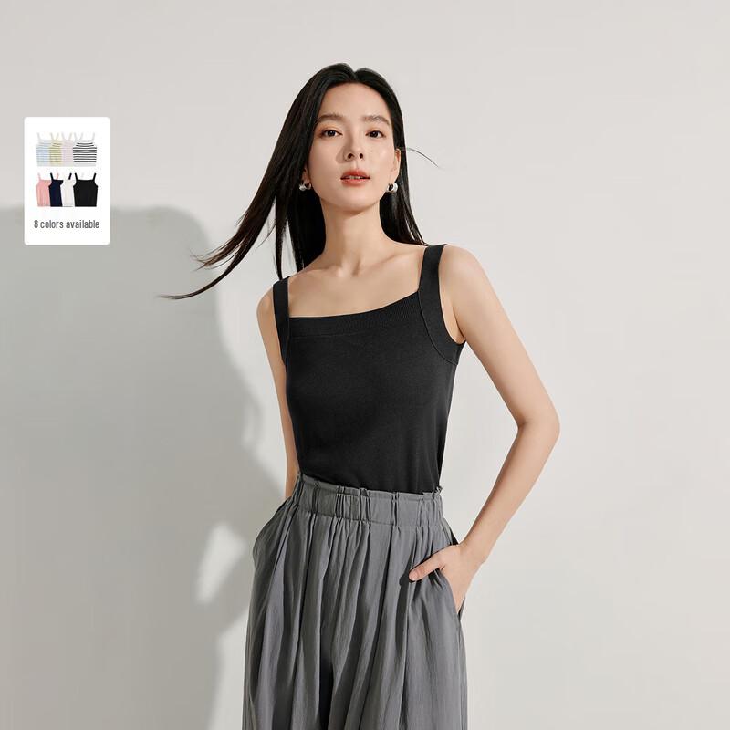 

Yinman Striped Square Neck Knit Camisole XL