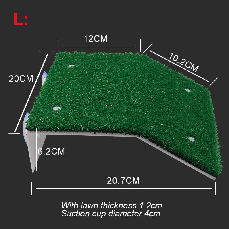 Turtle Basking Platform Turtle Habitat Simulation Lawn Ramp Turtle Dock Floating Island for Reptile Terrarium Aquarium Accessory