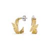 Olivia Burton Signature Feather Gold Hoop Authentic Earrings, 24100219, Imported.