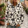 Women's Floral Print Long Sleeve Hoodie with Pocket and Casual Pullover Sweatshirt