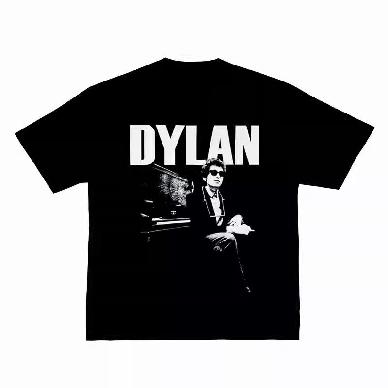 

Rock Poet Bob Dylan Short Sleeve American Street Hip Hop Vintage Digital Direct Injection T-Shirt 4XL