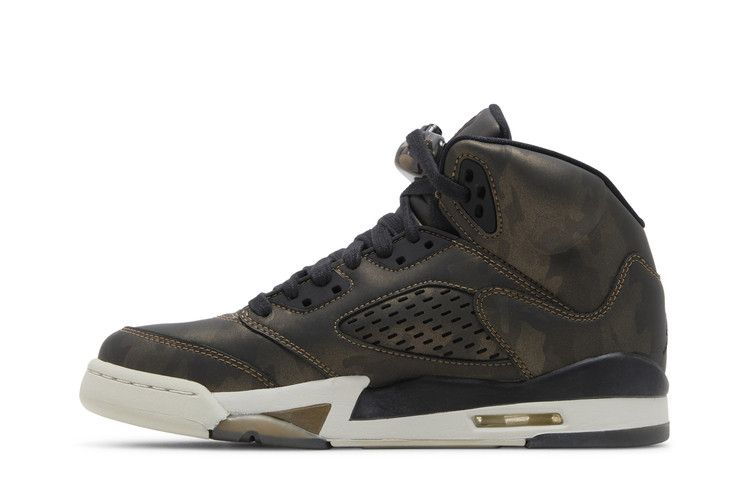 Kids' Sneakers Jordan 5 Retro Heiress Camo (GS) Black/Black-Light Bone-Metallic Field