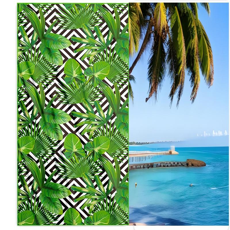 Pastel Tropical Leaves Beach Towel Ultra Soft Absorbent Microfiber Towel for Men Women Beach Pool Gym Camping Travel Daily Use