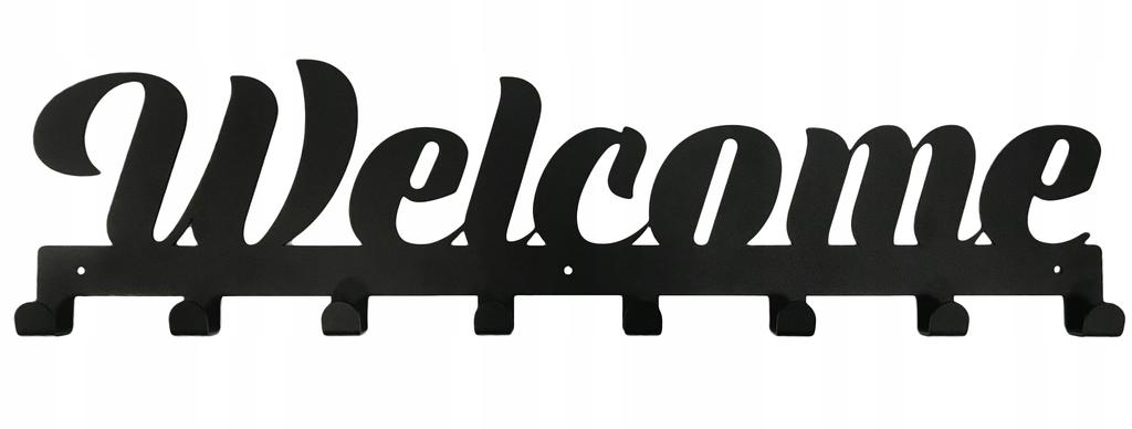 Welcome metal key hanger 52 cm black