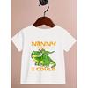 Mărimi europene Tricou de vară cu gât rotund, imprimeu cu dinozaur de desene animate și literă engleză, cu mânecă scurtă, pentru băieți și copii mici
