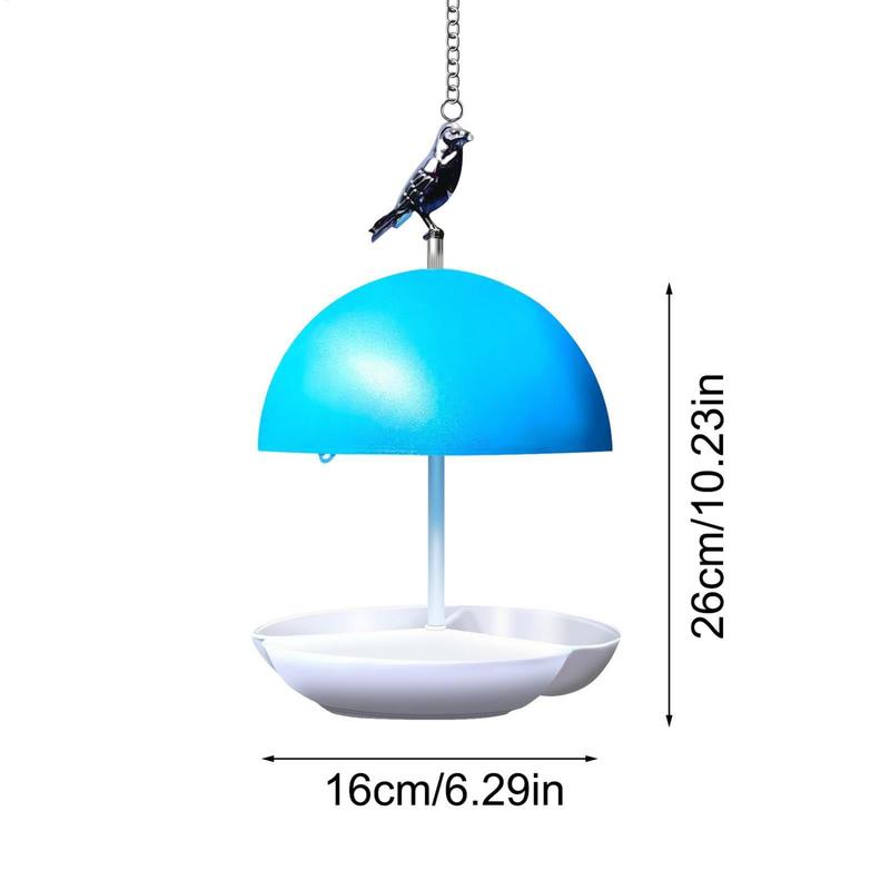 Dome Bird Feeder With Roof Weatherproof Dome Hummingbird Water Dispenser Hangable Outdoor Bird Bath Feeders Bowl For Garden Yard
