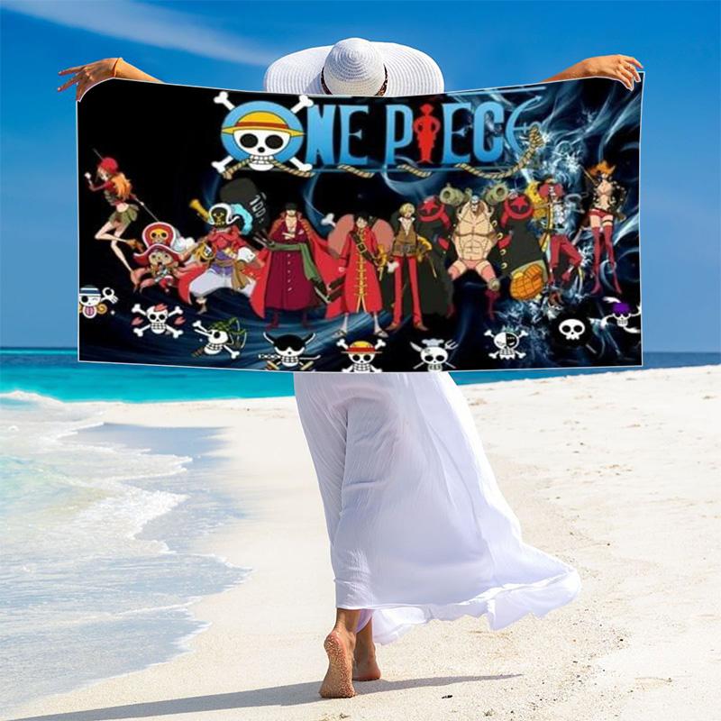 Luffy Zoro Anime Print Beach Towel, Large Soft Quick Dry Towel for Beach Camping Swimming