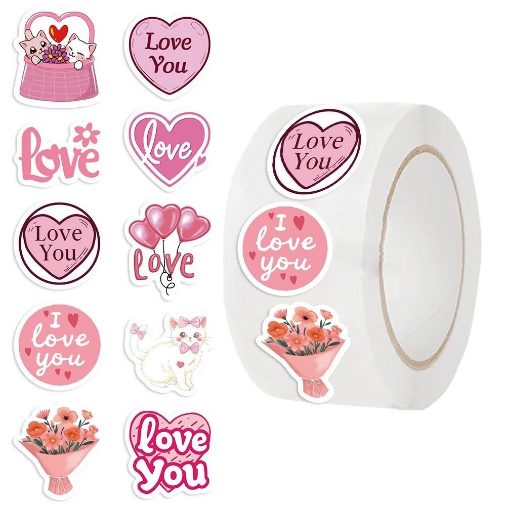 1000Pcs Heart Shaped Love Heart Stickers Paper Self Adhesive Decorative Sticker 2.5cm Cute Gift Sealing Happy Valentine's Day