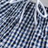 Men's Gingham Check Casual Shorts – Elastic Drawstring Waist Pocket Shorts for Summer Daily & Streetwear