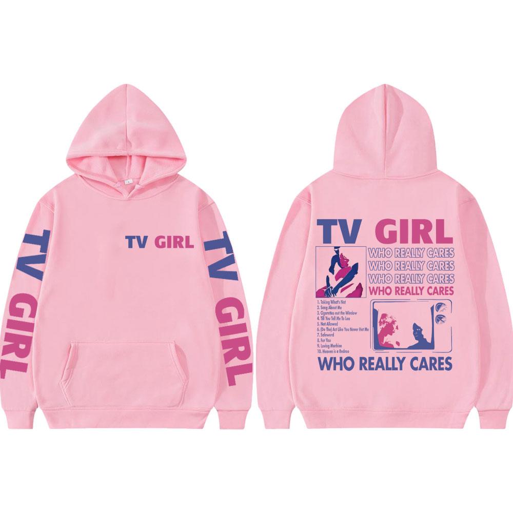 Pop Band TV Girl Who Really Cares Album Print  Hoodies Rock Hooded Sweatshirts Men Women Clothing Y2k Fashion Pullovers