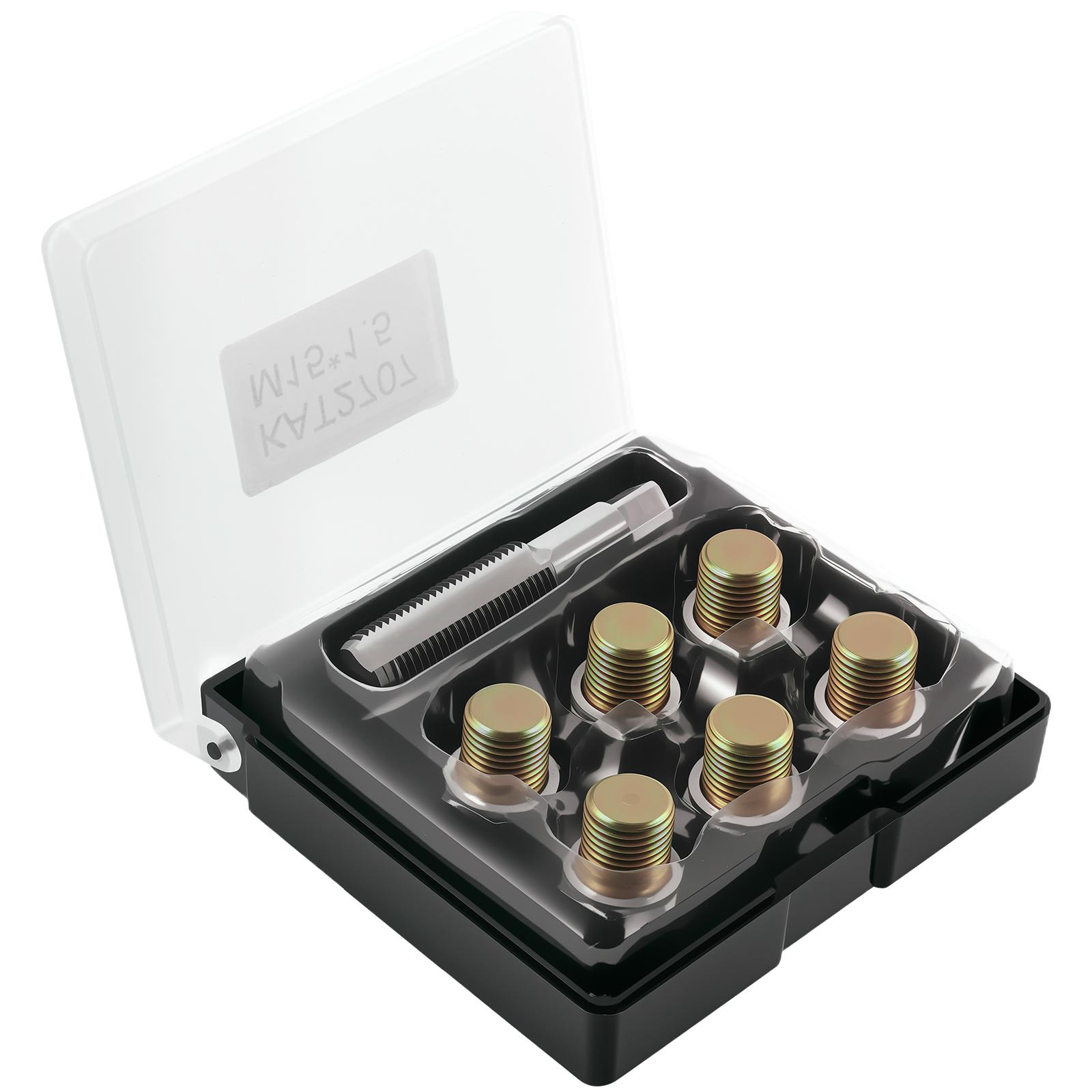 

Инструмент для восстановления резьбы M15 x 1.5ММ Метчик для пробки сливного отверстия масла Набор для восстановления резьбы Портативный Набор инструментов для ремонта винтов масляного поддона чёрный