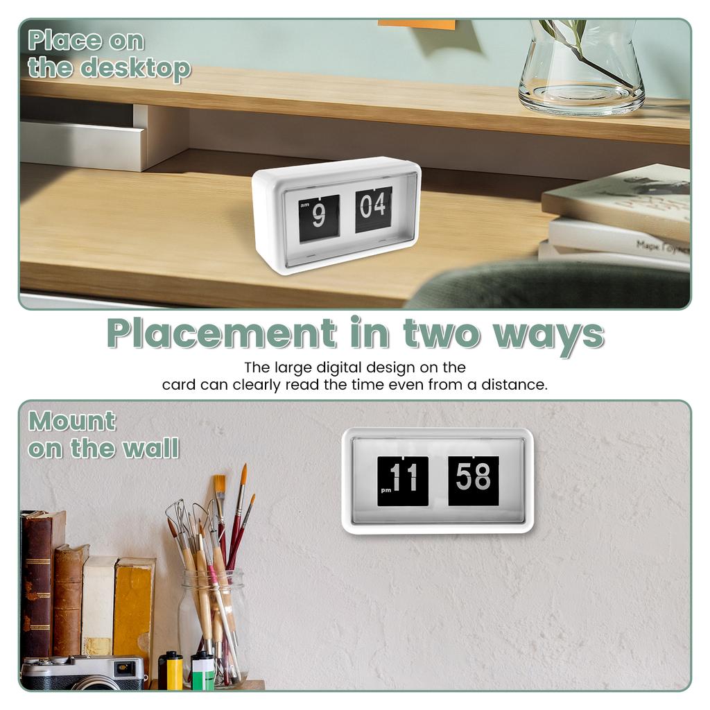 Automatic Flip Clock Desktop Retro Clock Digital Flip Clock Battery Driven Multi functional Clock Home Decoration Clock