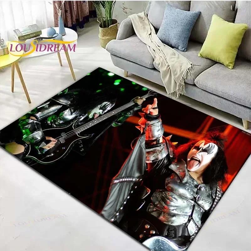 Slavná hudební heavy metalová kapela KK-Kiss Tištěné koberce Obývací pokoj Protiskluzový kobereček Dětské pokojové podložky Podložka na jógu Velký koberec