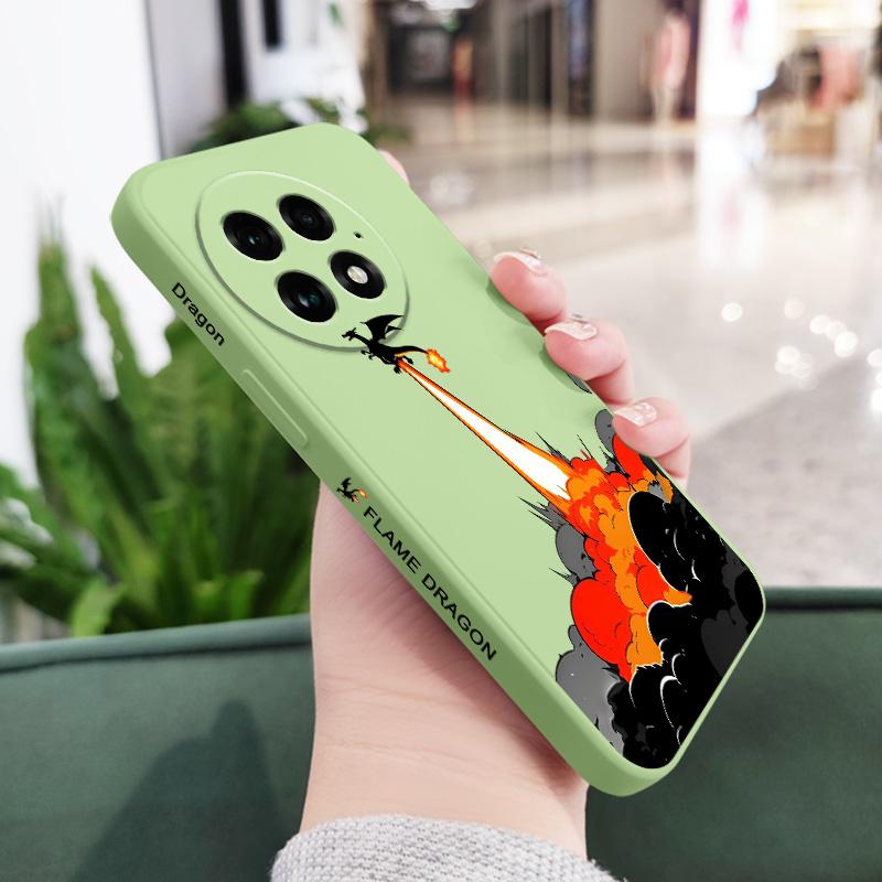 

Launch Dragon Phone Case For Oneplus 13 13R 12 12R 11 11R 10 10R 10T 9R 9RT 9 8T 8 7 7T Pro Liquid Silicone Cover OnePlus 7T Pro світло-зелений колір