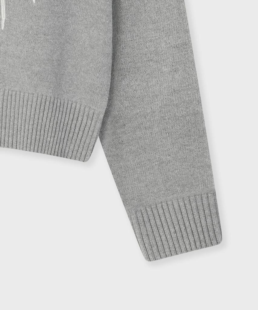 FALLETT Drawing Flower Knit Melange Gray