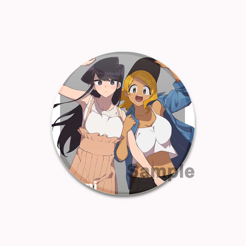 32/44/58mm Komi Cant Communicate Round Pin Cute Girl Cartoon Snap-in Brooches for Backpack Cothes Accessories Anime Collection Badge