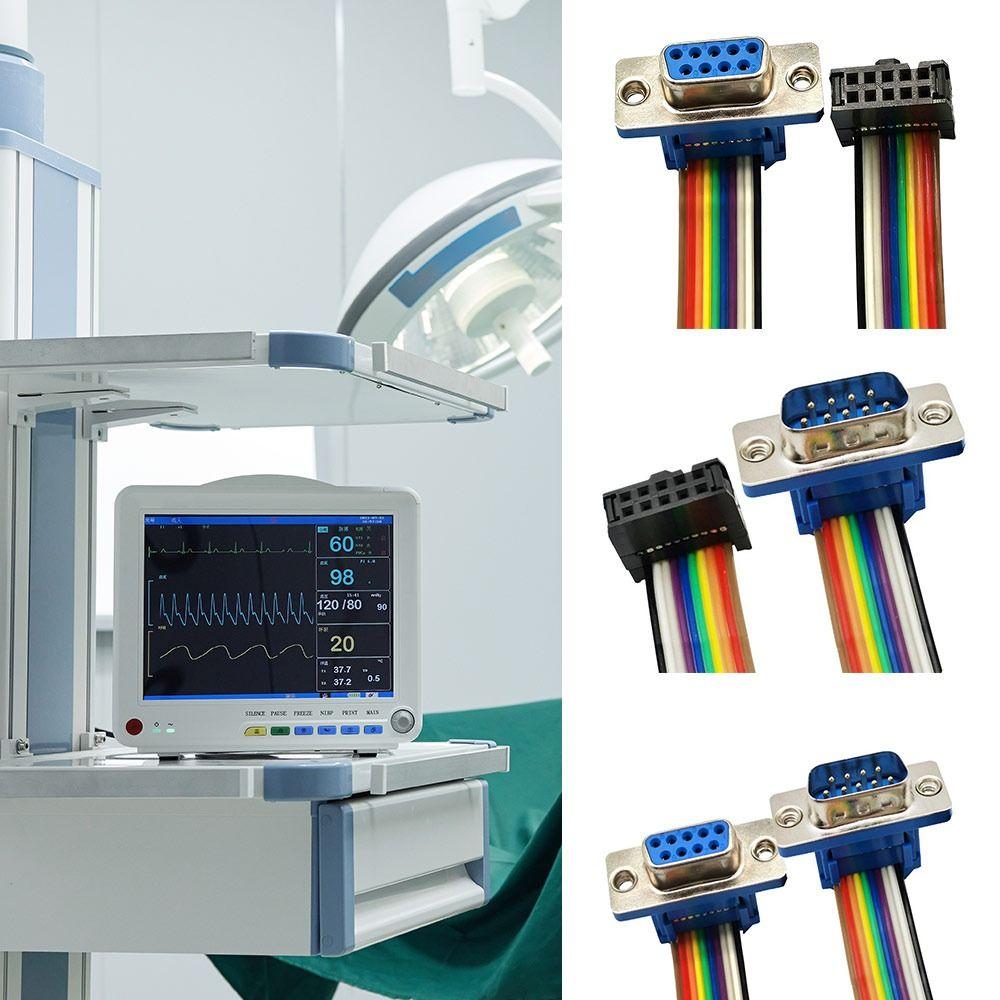 DB9 to IDC DB9 Connector Multicolor Ribbon Flat Ribbon Cable IDC Cable  Industrial Applications