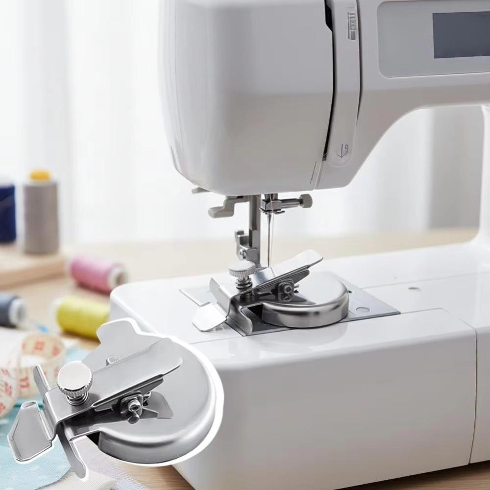 Adjustable Sewing Machine Presser Foot Thickness Screw Edge Blocking Magnetic Seam Guide Anti-Curling Straight Arc Pressing