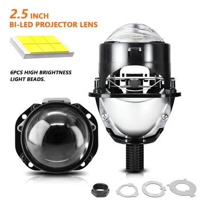 2,5-Zoll-LED-Projektorobjektiv, 6000 K, 8000 lm, 110 W, Autoscheinwerfer, H4, H7, 9005, 9006, Scheinwerfer-Set, 2 Stück