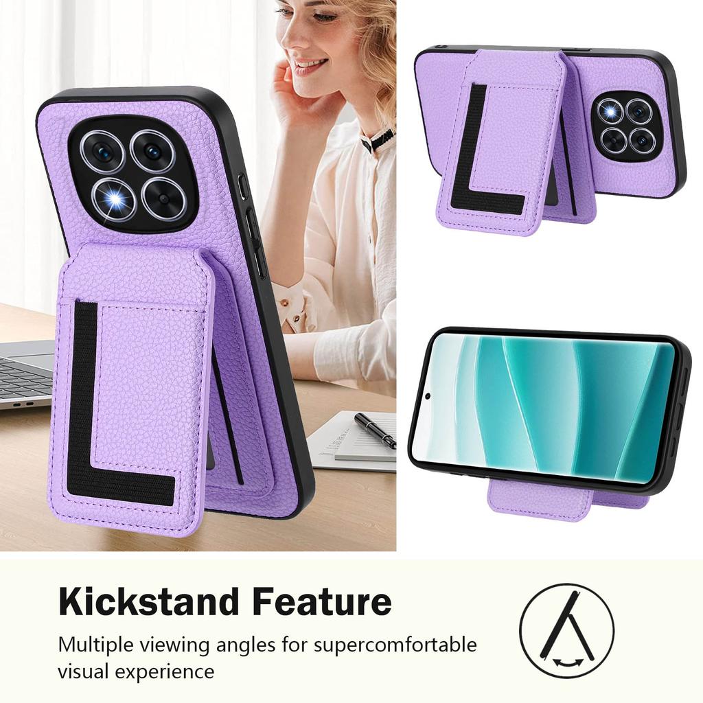 Funda tipo cartera de cuero 2 en 1 con ranura para tarjetas desmontable para Xiaomi Redmi Note 14 Pro Plus 14C 14T 13 13T 13C con cierre magnético vertical.
