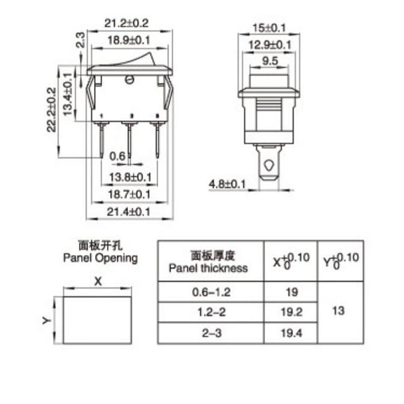 5pcs 2 pinos liga-desliga barco interruptor de balanço push 6A/250VAC 10A 125VAC 15*21mm botão para painel de carro caminhão RV ATV casa