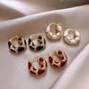 French Drip Glaze Personalized Circle Earrings - Light Luxury, Versatile & Fashionable Design, High-End, Hot Selling Accessories
