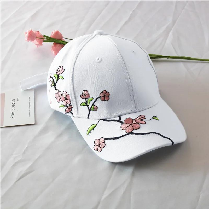 

Hanhua Embroidered Baseball Hat Women s Plum Blossom Outdoor Long Side Sunshade Hat Adjustable Sports Hat