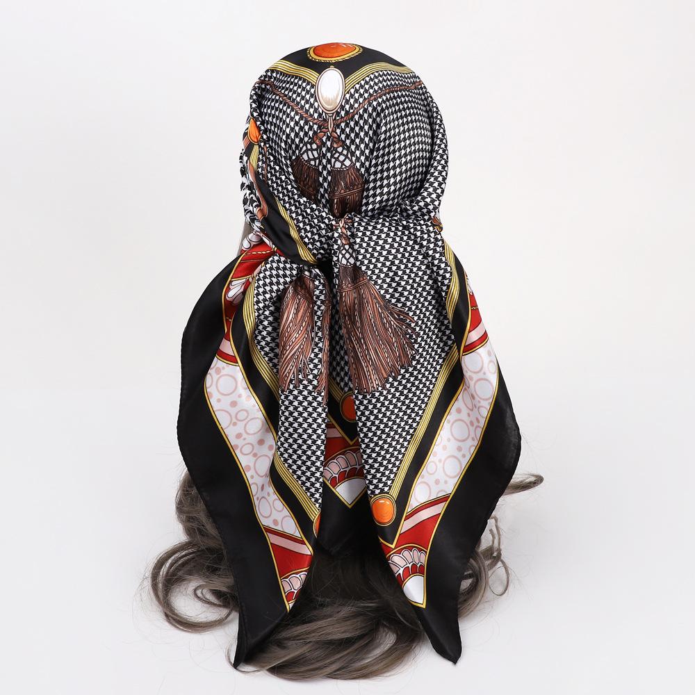 Vysoce kvalitní luxusní hedvábné šátky čelenka Šály Šála na krk pro ženy Řetízek Hedvábný šátek Dámská ozdobná šála