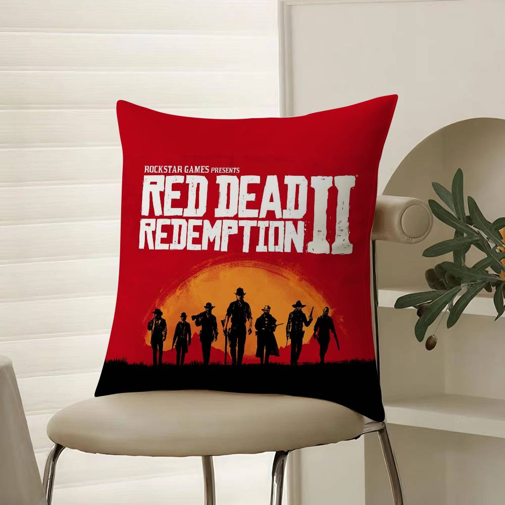 World Famous Game Red Dead Redemption-Pop Pillow Case Comfort Sofa Bed Silky Elegant Invisible Zipper Decorative Cushion Cover