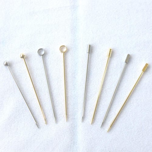 Nagao Pinchos Picks, Hors d'oeuvre Pins, Square Sticks, Set of 6, Gold, Made in Japan