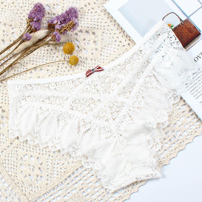 Sexy Panties Women Lace Low-waist Briefs Female Hollow Out Underwear Solid G String Lingerie Transparent Underpant