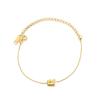 Mini Cute 3D Initials Bubble Letter Chain Bracelet For Women New Gold Color Stainless Steel Waterproof Elegant Christmas Jewelry