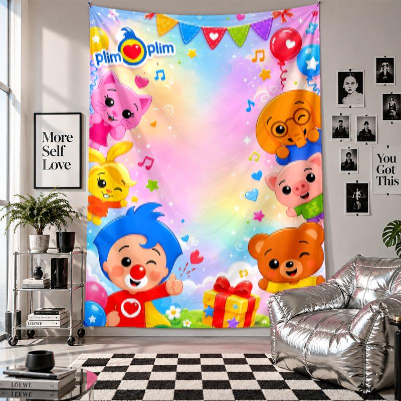 Wall TapestryEl Payaso Plim Plim Art Hanging Cloth Decorative Background Cover for Room Decoration