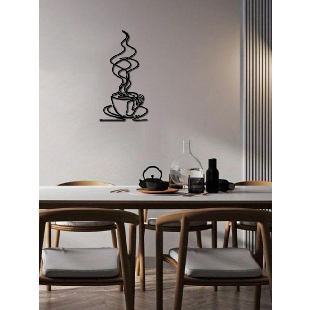 Mode Metall Kaffeetasse Wandkunst - Schlicht und Design, Perfektes Geschenk für Kaffeeliebhaber, Wasserdichte Küchen- und Kaffeebar-Dekoration