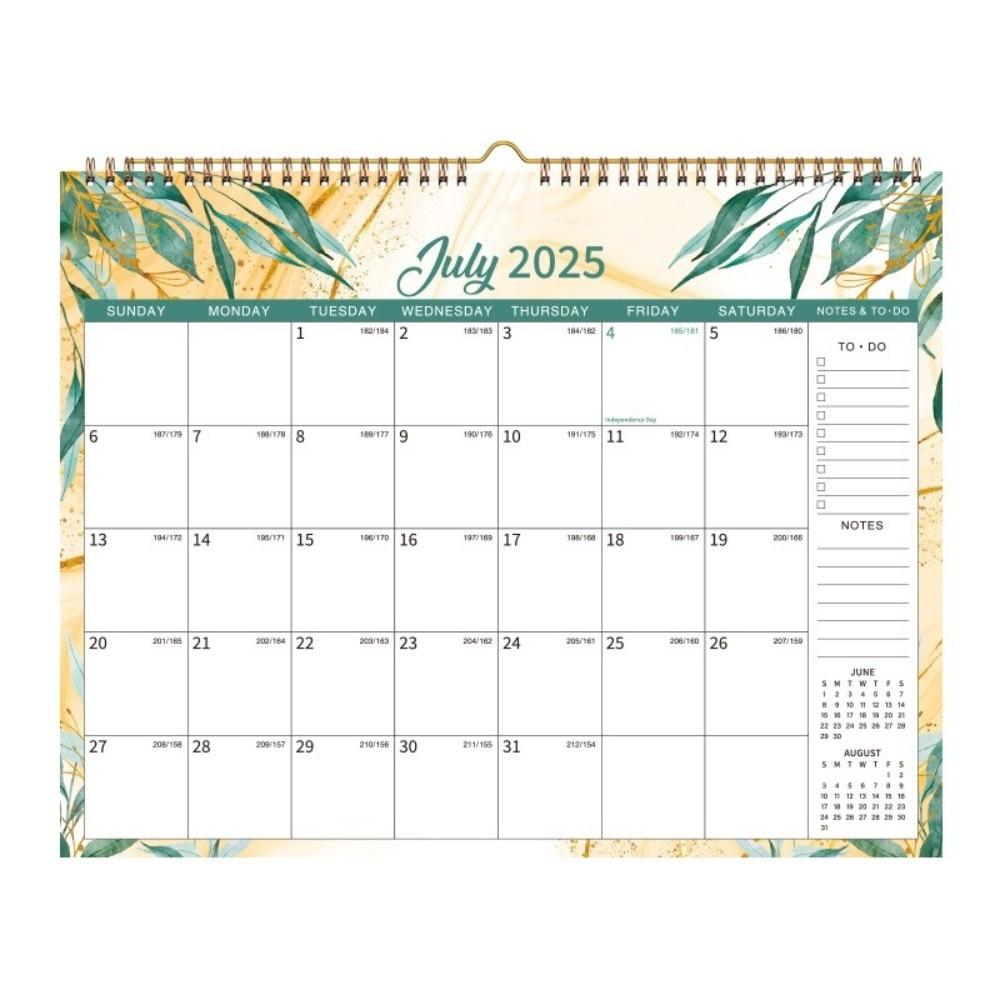 Creative Wall Calendar Spacious 18-Month Calendar Durable Hanging Calendar  Family Planning