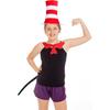Accessories for Cat Costume Kit Kids Red And White Striped Stovepipe Hat Gloves Bow Tie Long Tail For Halloween Props