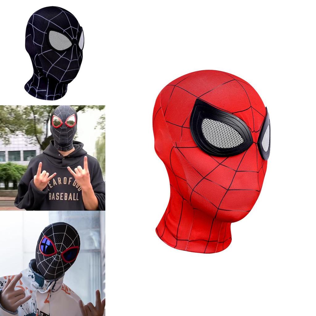 Máscara de Cabeza de Spider-man Negra Serie para Adultos Accesorio de Disfraz Cosplay Ligera Cómoda