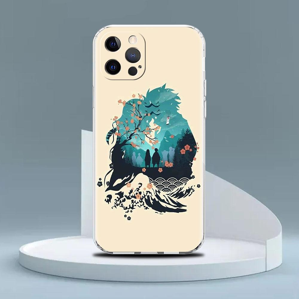 Clear Case For Apple iPhone 14 13 11 12 Pro 7 8 Plus XR X XS Max 6 6S 14Pro Silicone Phone Cover Demon Slayer Anime