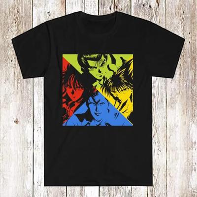 Yu Hakusho Ghost Files Retro Zeichentrickserie Herren Schwarzes T-Shirt Größe S 5Xl