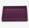 Elegant Purple Velvet Stackable Jewelry Ring Earring Display Tray 24 Girds Case Holder Organizers Storage Showcase
