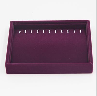 Elegant Purple Velvet Stackable Jewelry Ring Earring Display Tray 24 Girds Case Holder Organizers Storage Showcase
