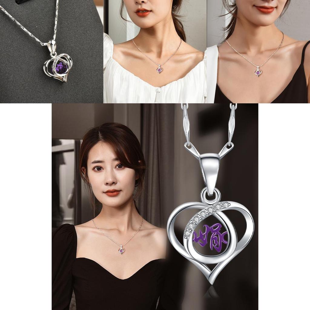 Elegant Crystal Heart Shaped Titanium Steel Necklace For Women Unique Gift For Loved Ones