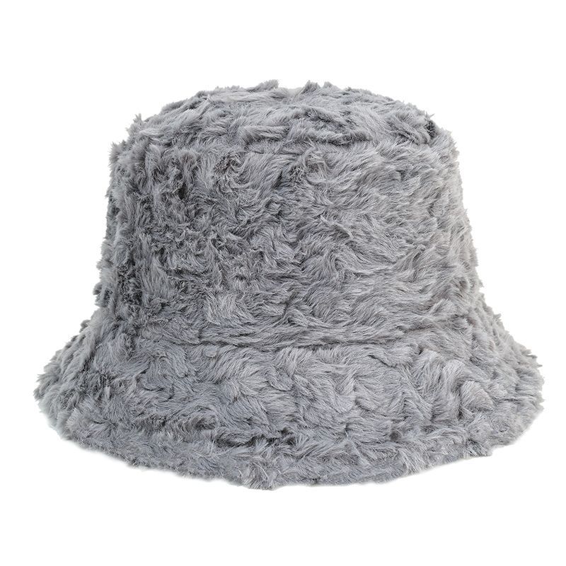 Winter Soft Wool Lamb Wool Pot Hat Solid Color Light Board Lamb Wool Bucket Hat Curly Wool Ear Protection Warm Hat