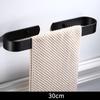 Tuqiu Handtuchstange Nagelfrei Einzelne Badezimmer-Handtuchaufhängung Weißes Aluminium Handtuchstange Mattschwarz Handtuchhalter 30/40/50/60 cm